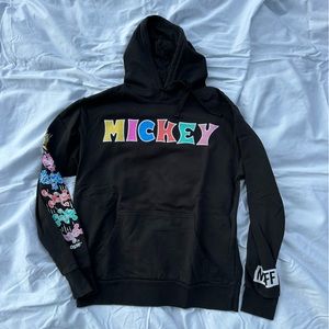 Disney Mickey Mouse x NEFF black hooded pullover sweatshirt